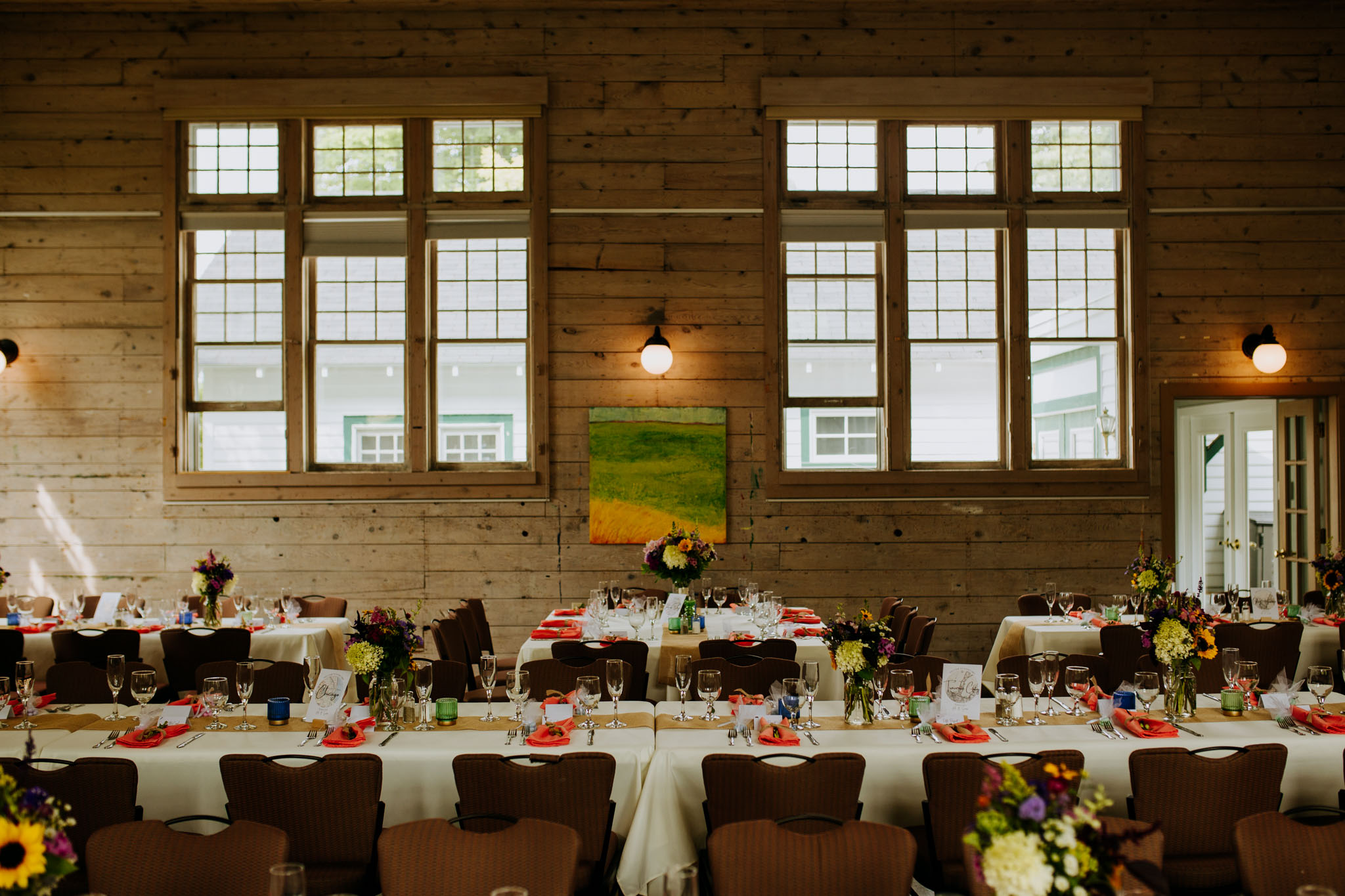 Guests gathering before the ceremony at the Old Art Building in Leland