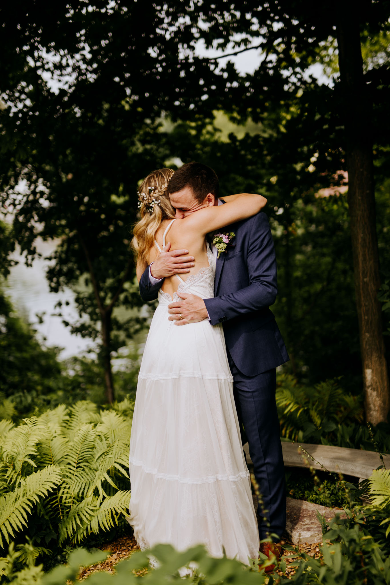 Ali and Sean during their wedding ceremony at the Old Art Building
