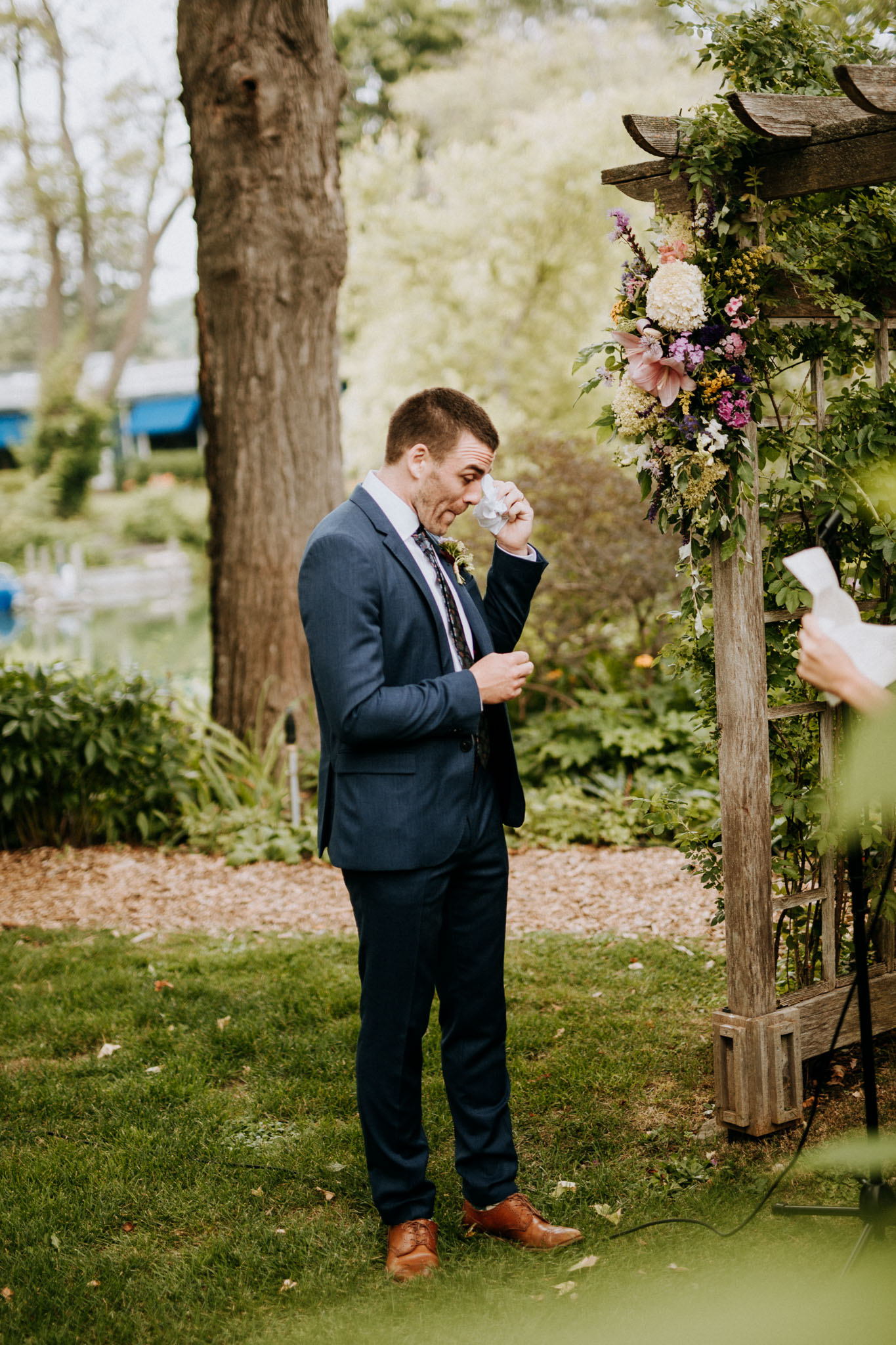 Sean moved to tears during the ceremony at the Old Art Building in Leland