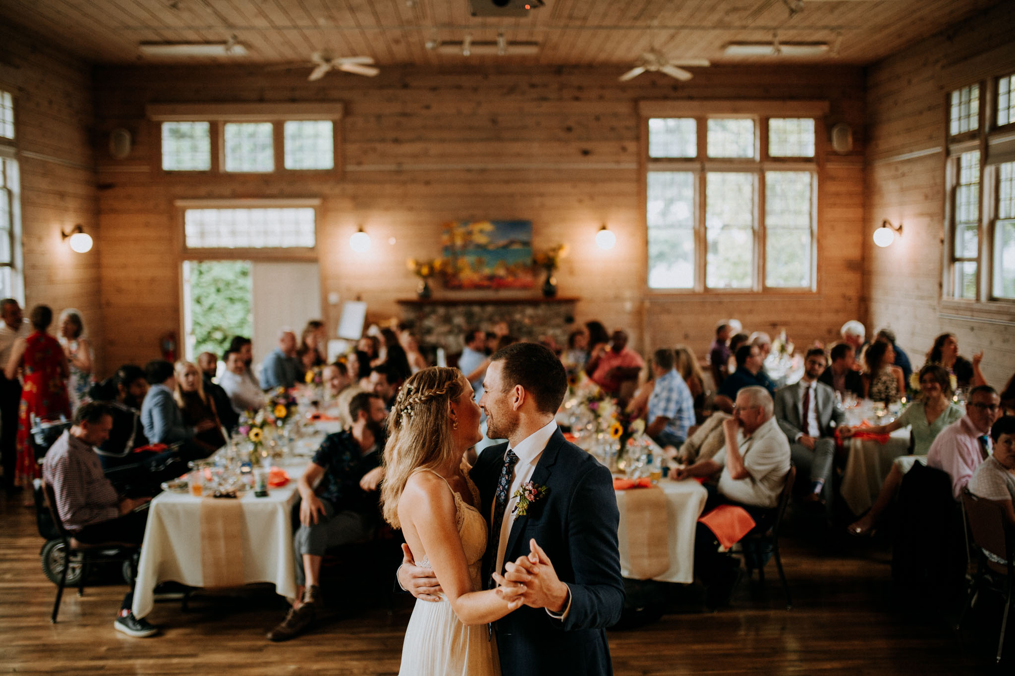 Ali and Sean dancing at their wedding reception at the Old Art Building