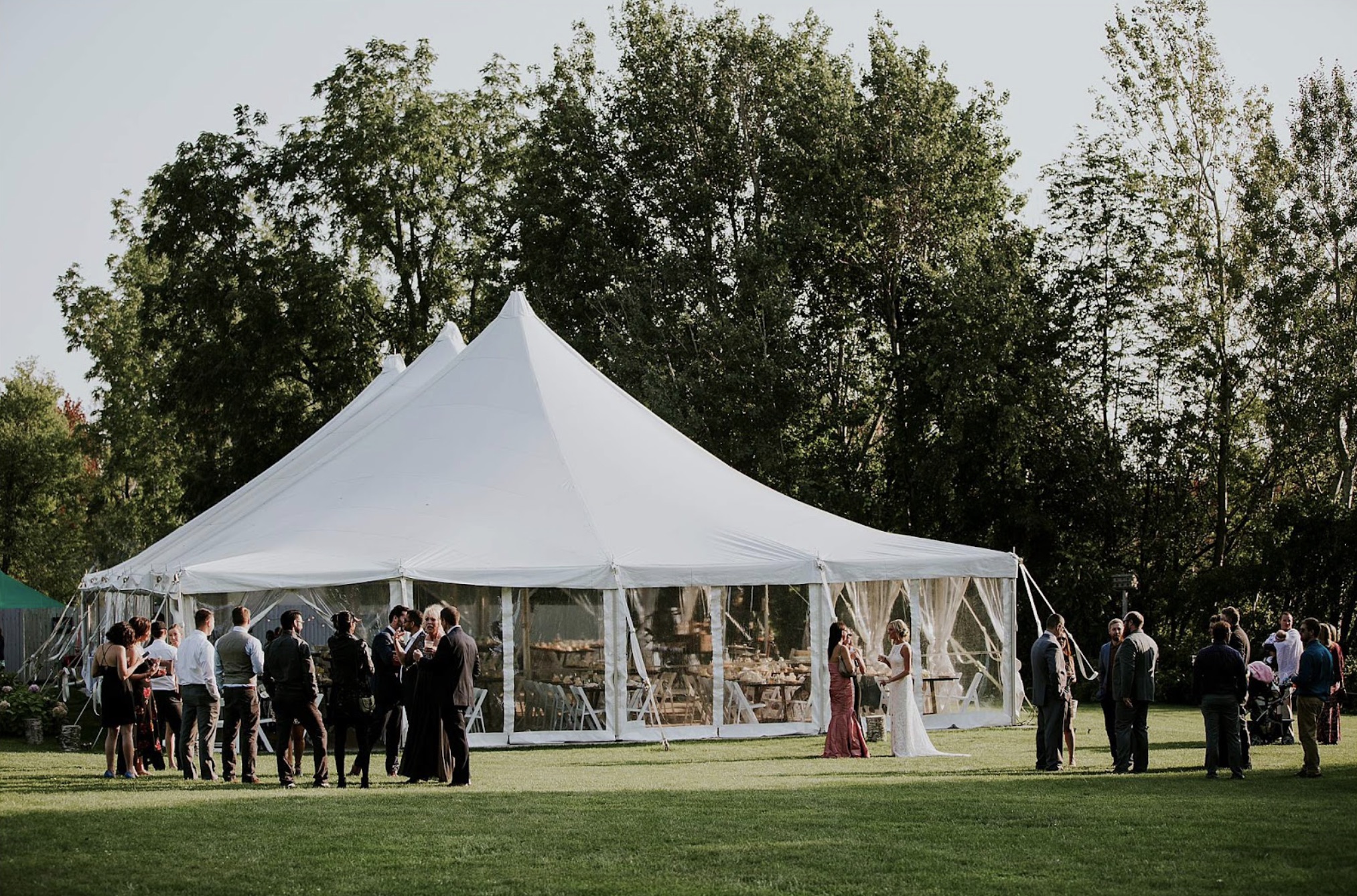 Aurora Cellars Farmhouse wedding tent vineyard Leelanau