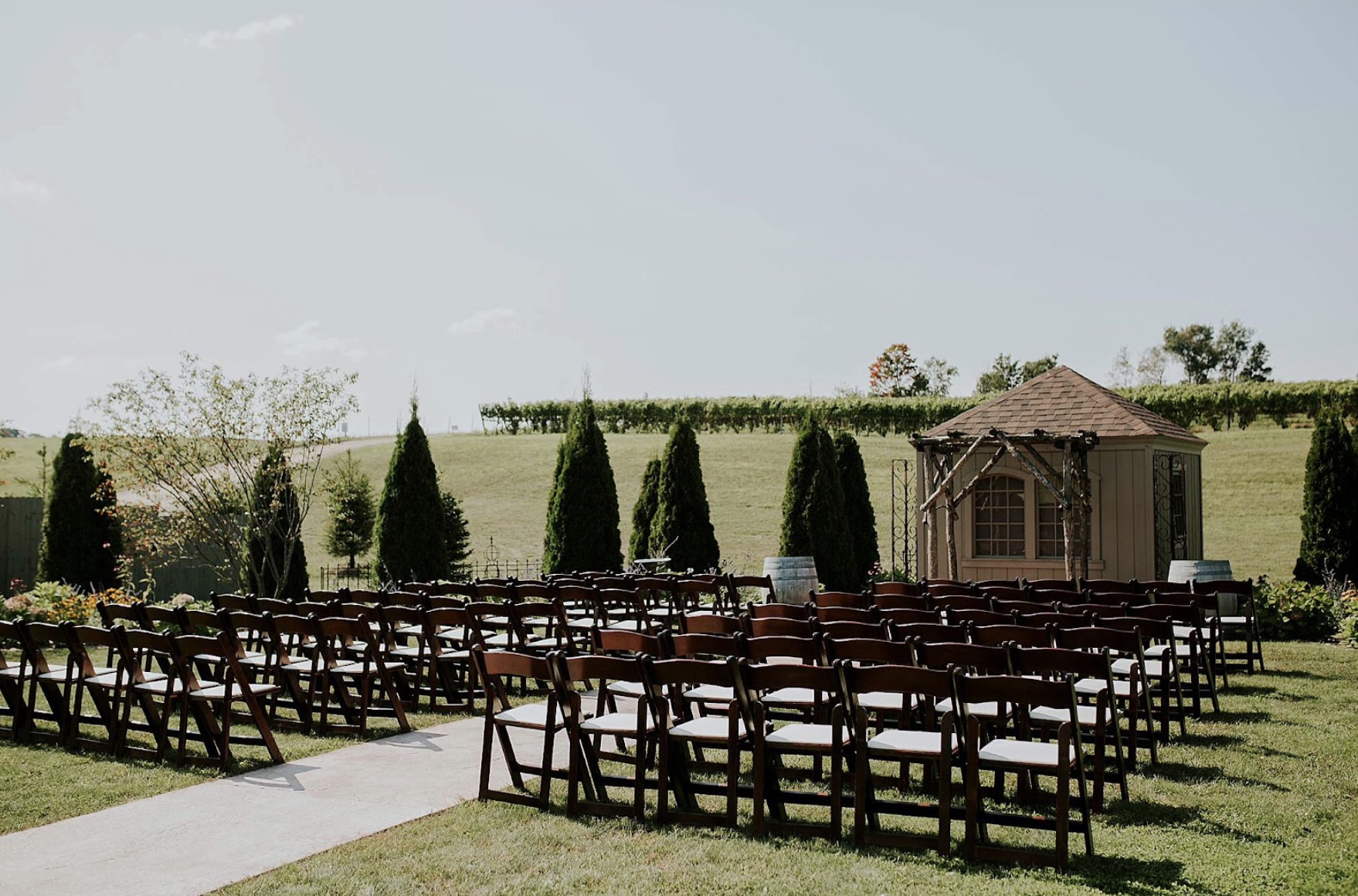 Aurora Cellars Terrace wedding ceremony venue outdoor Leelanau