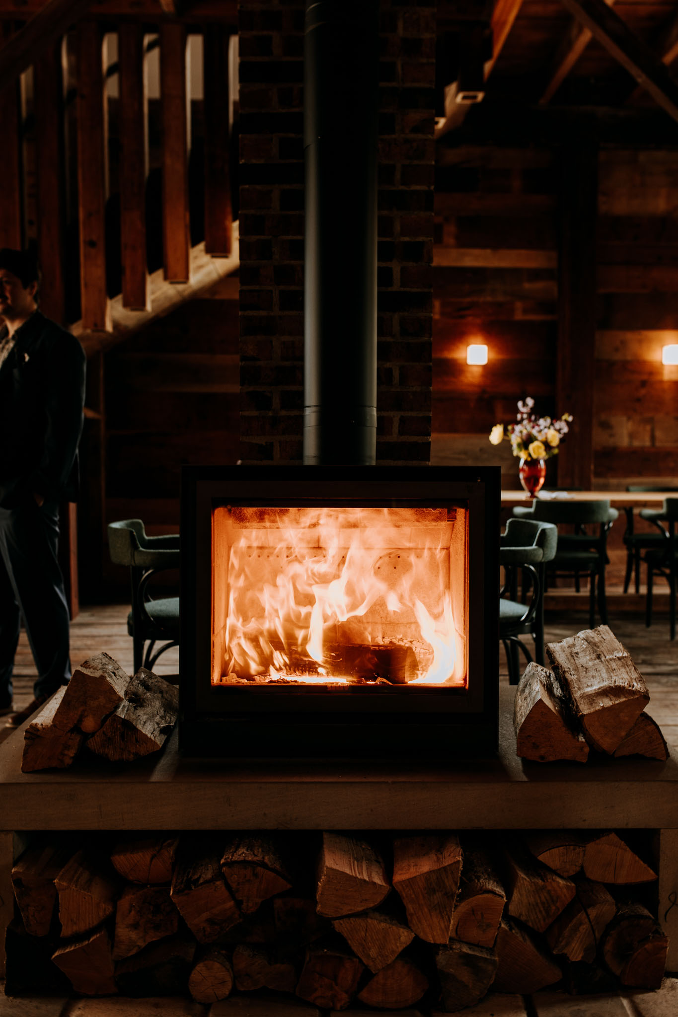 The Mill Glen Arbor wedding venue fireplace interior Northern Michigan