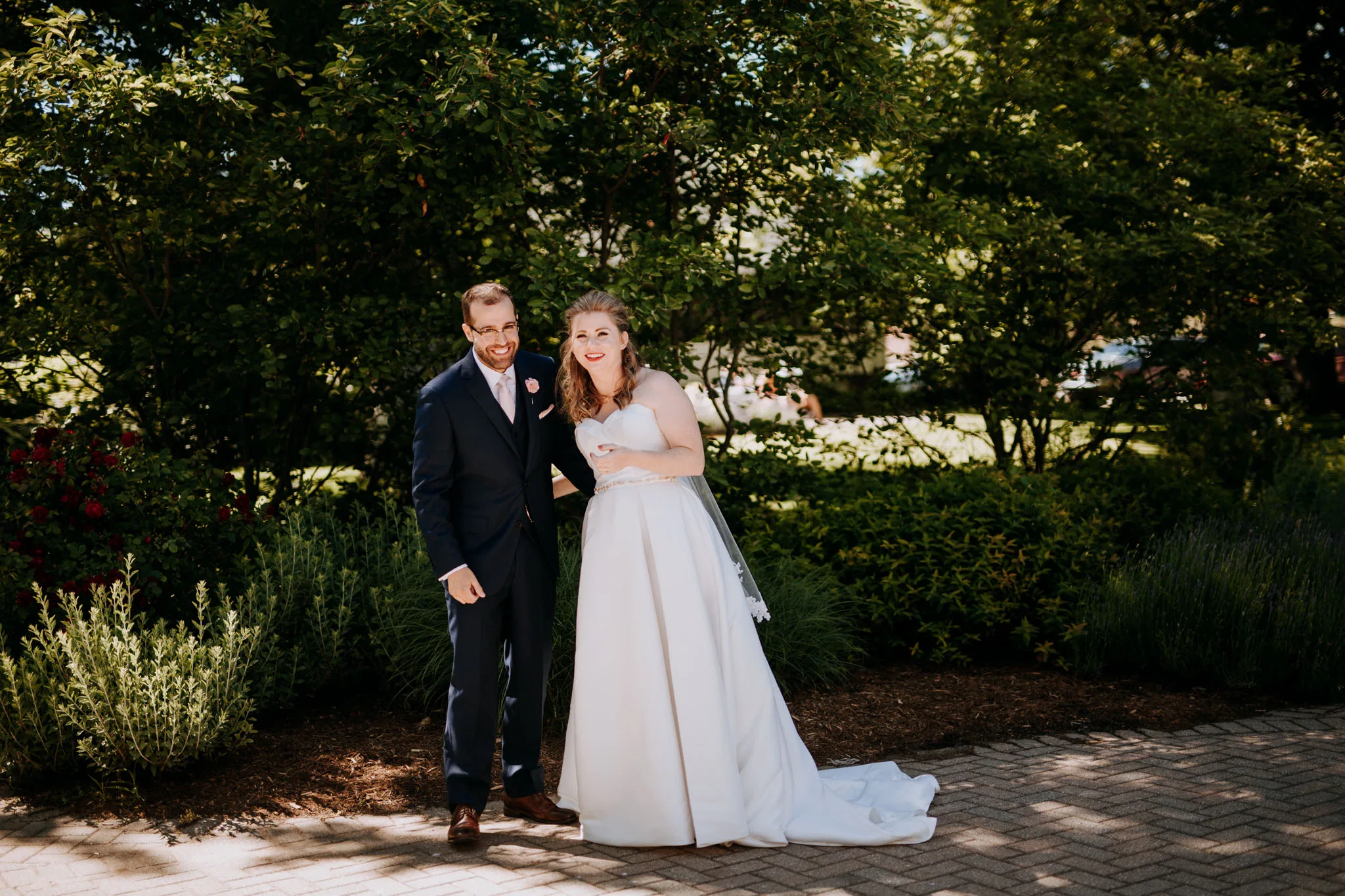 Bride and groom portrait at the Leland Lodge wedding