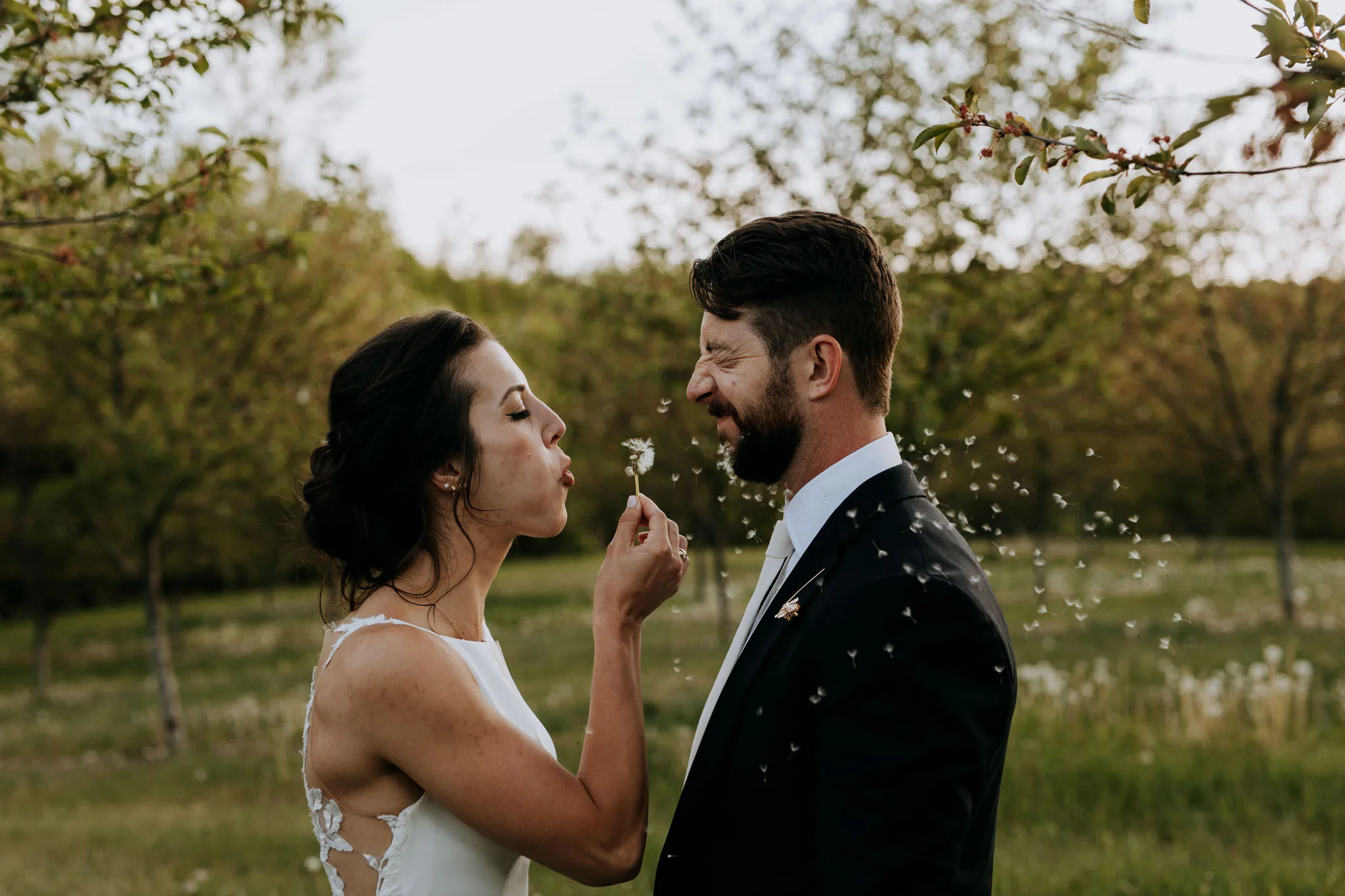 Fun wedding moment at Starry Night Barn Michigan