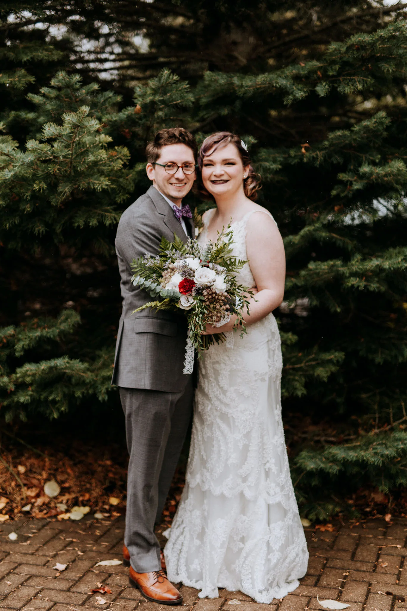 Bride laughing at her Leland Michigan wedding ceremony