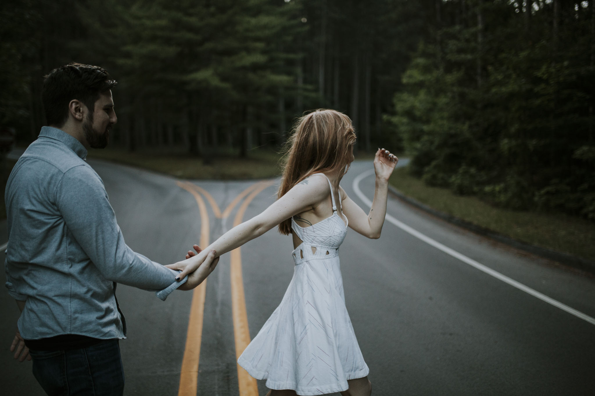 Engagement session detail at Pierce Stocking Scenic Drive, Northern Michigan