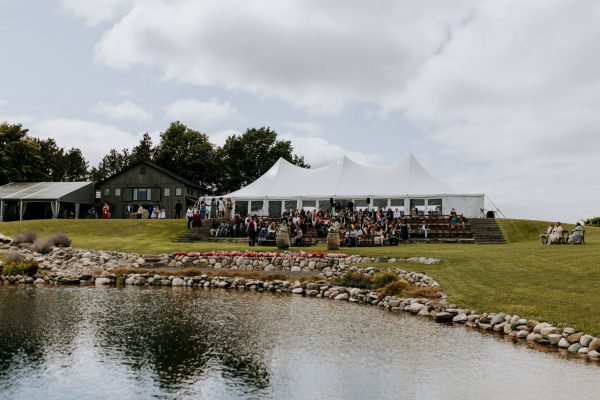 Pond and wedding tent at The Ridge at Verterra