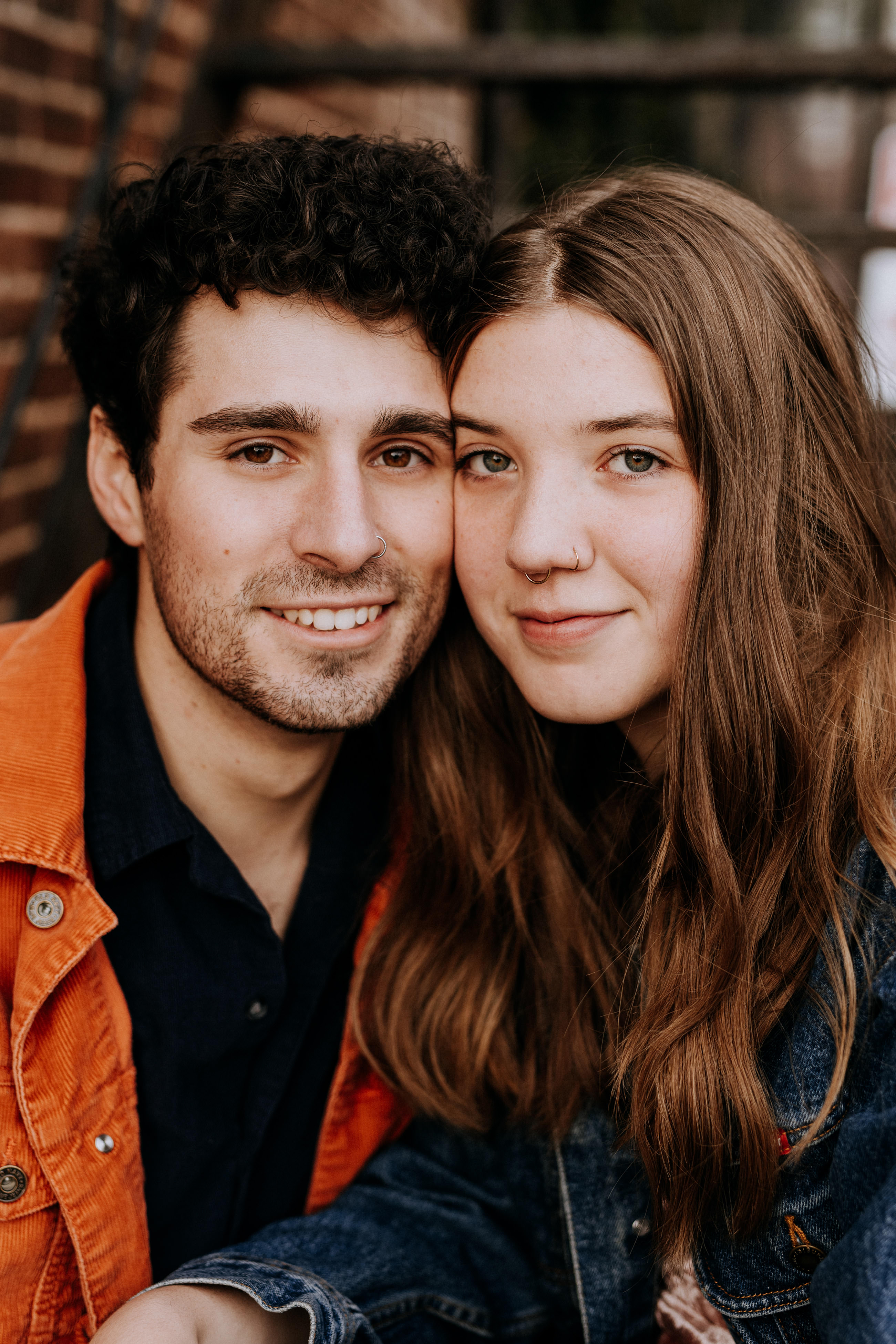 Northern Michigan engagement photography in the forest, Emma and Isaac