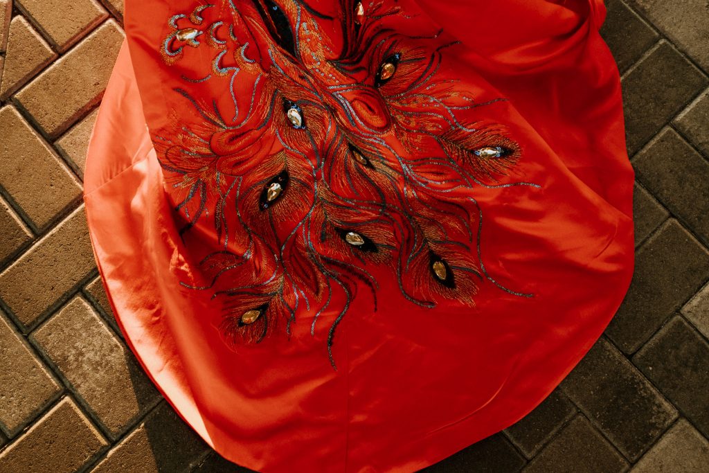 detail shot of a traditional Chinese dress