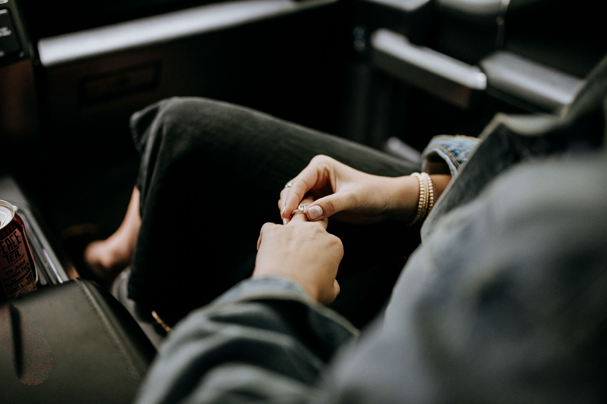 holding engagement ring while driving pierce stocking scenic drive