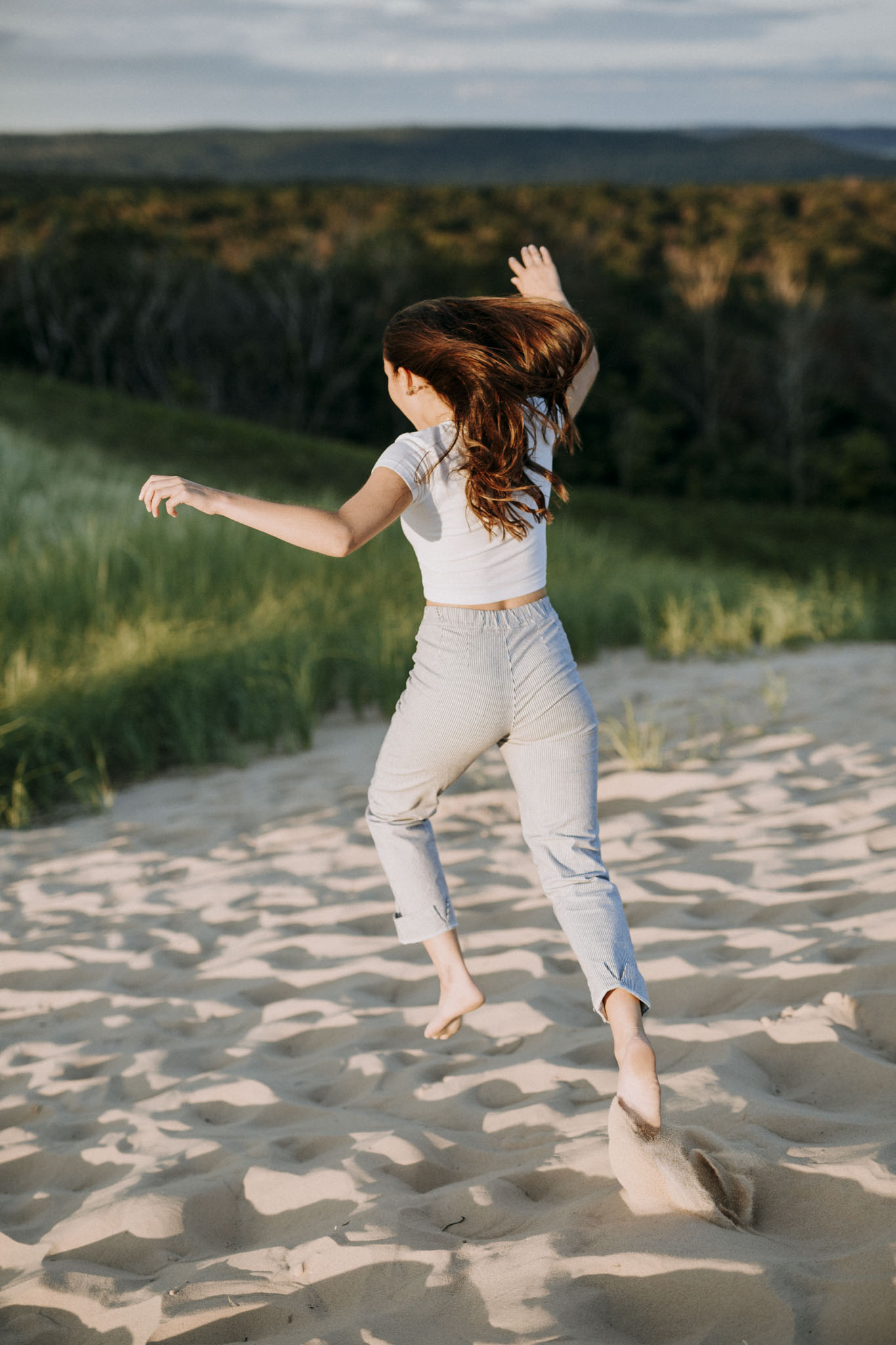running down the dunes
