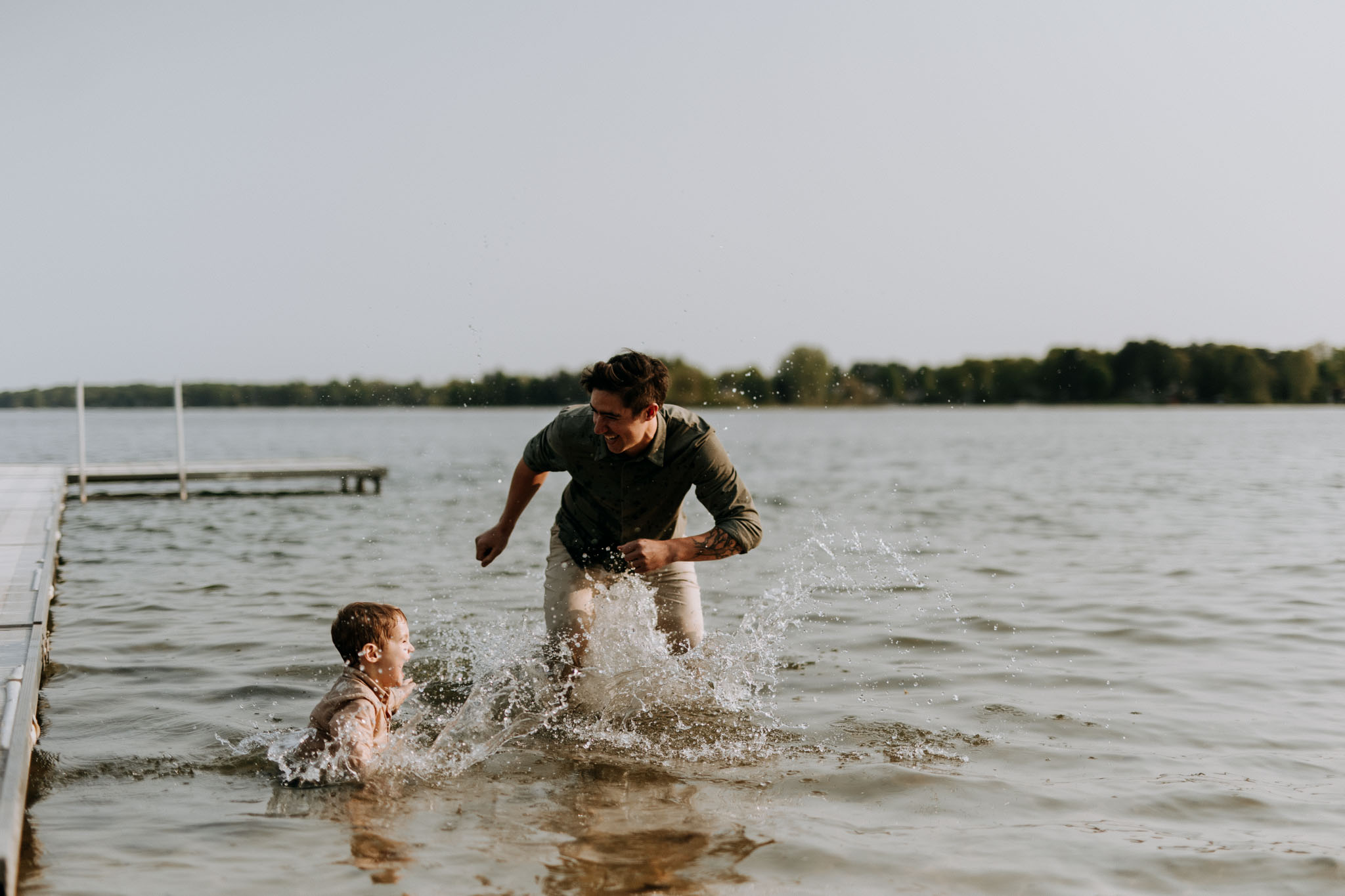 Swan family beach session portraits, summer 2023 Traverse City