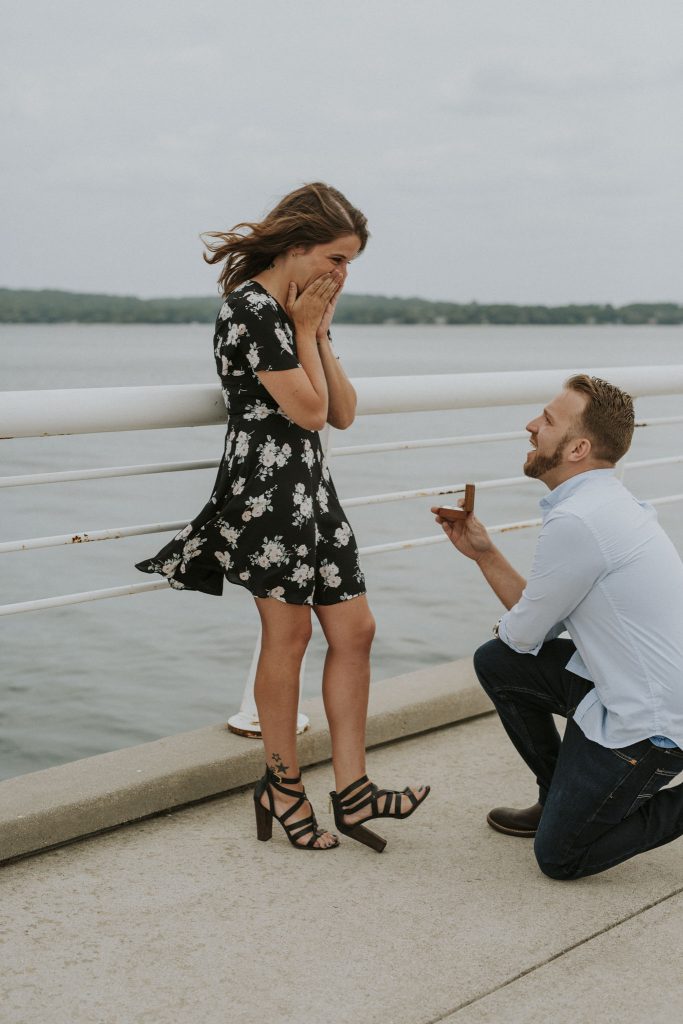 Proposing to his girl friend in traverse city on the bay Proposing to his girl friend in traverse city on the bay