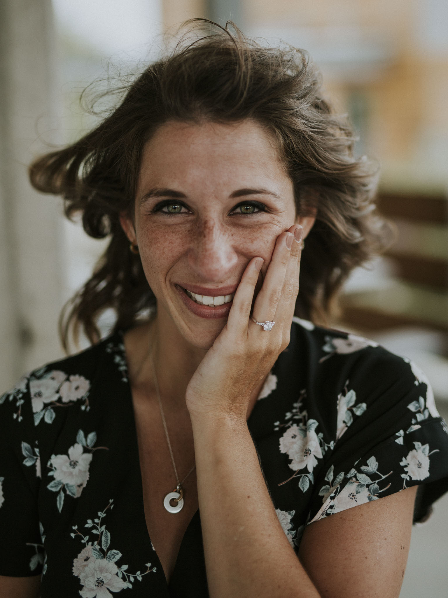 Close-up portrait of genuine shock during a Traverse City surprise proposal