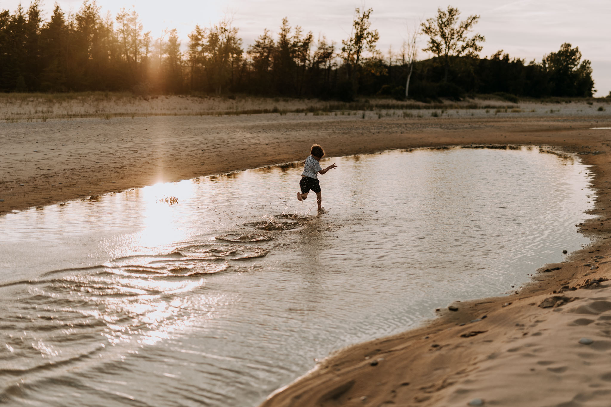 Senior portrait session in Northern Michigan at golden hour