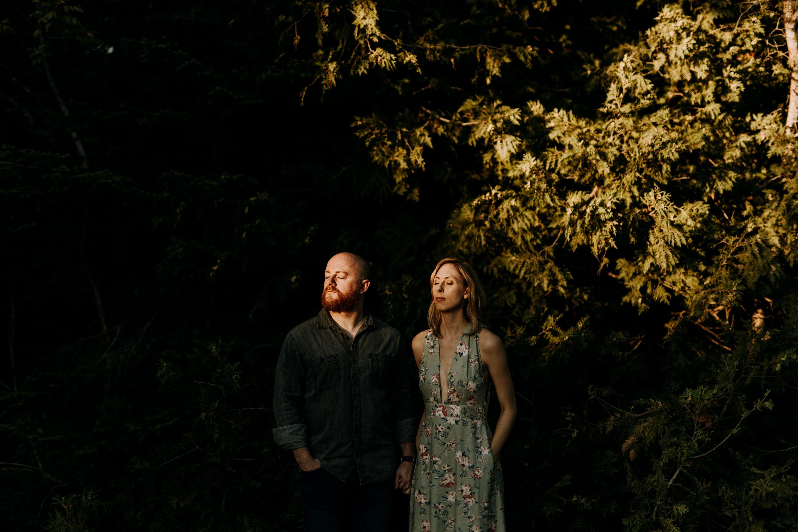 Engagement session at golden hour, Sleeping Bear Dunes area