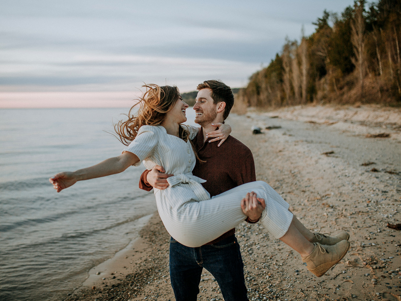 Family session in autumn light, Northern Michigan
