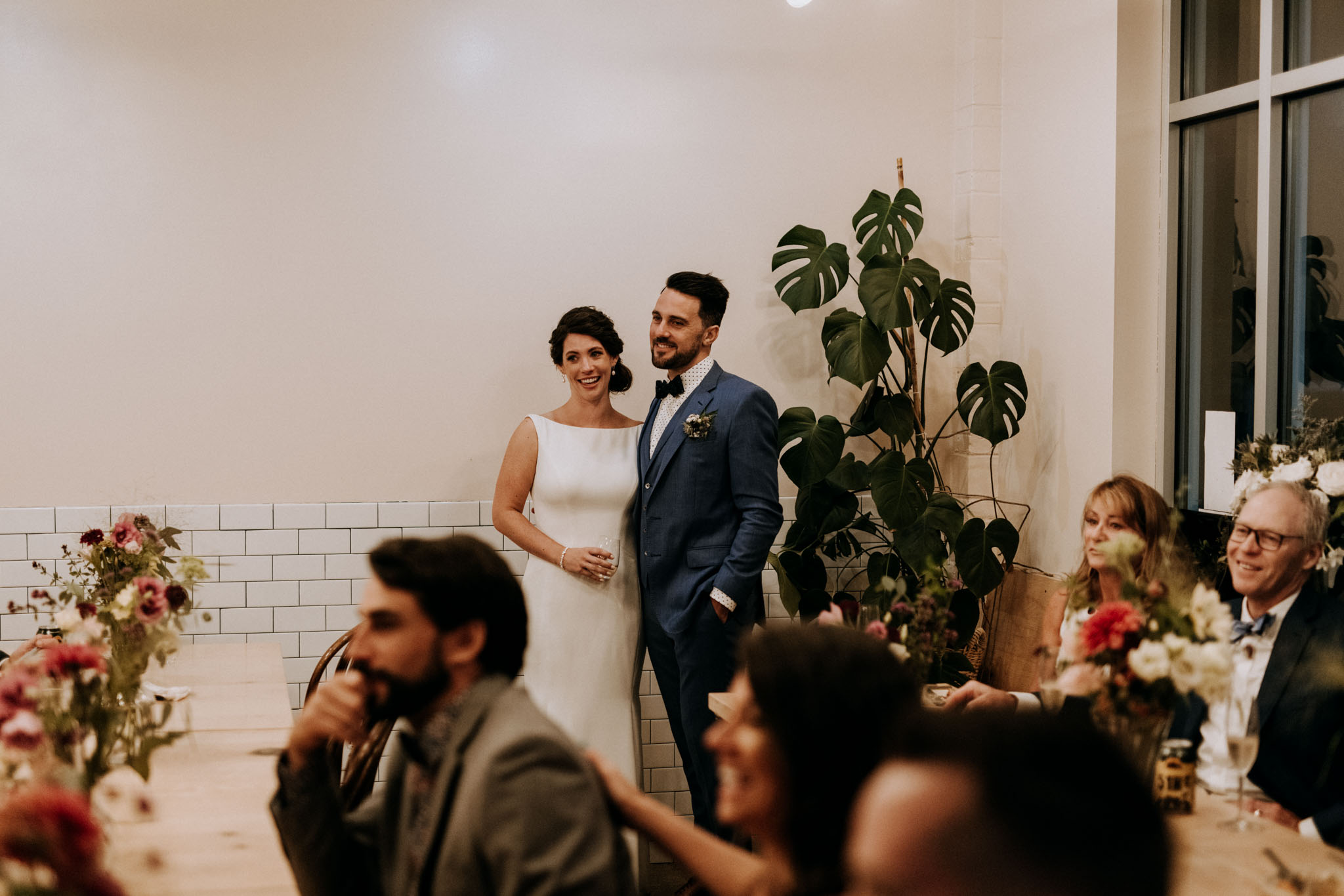 Guests on the moonlit patio at Hexenbelle