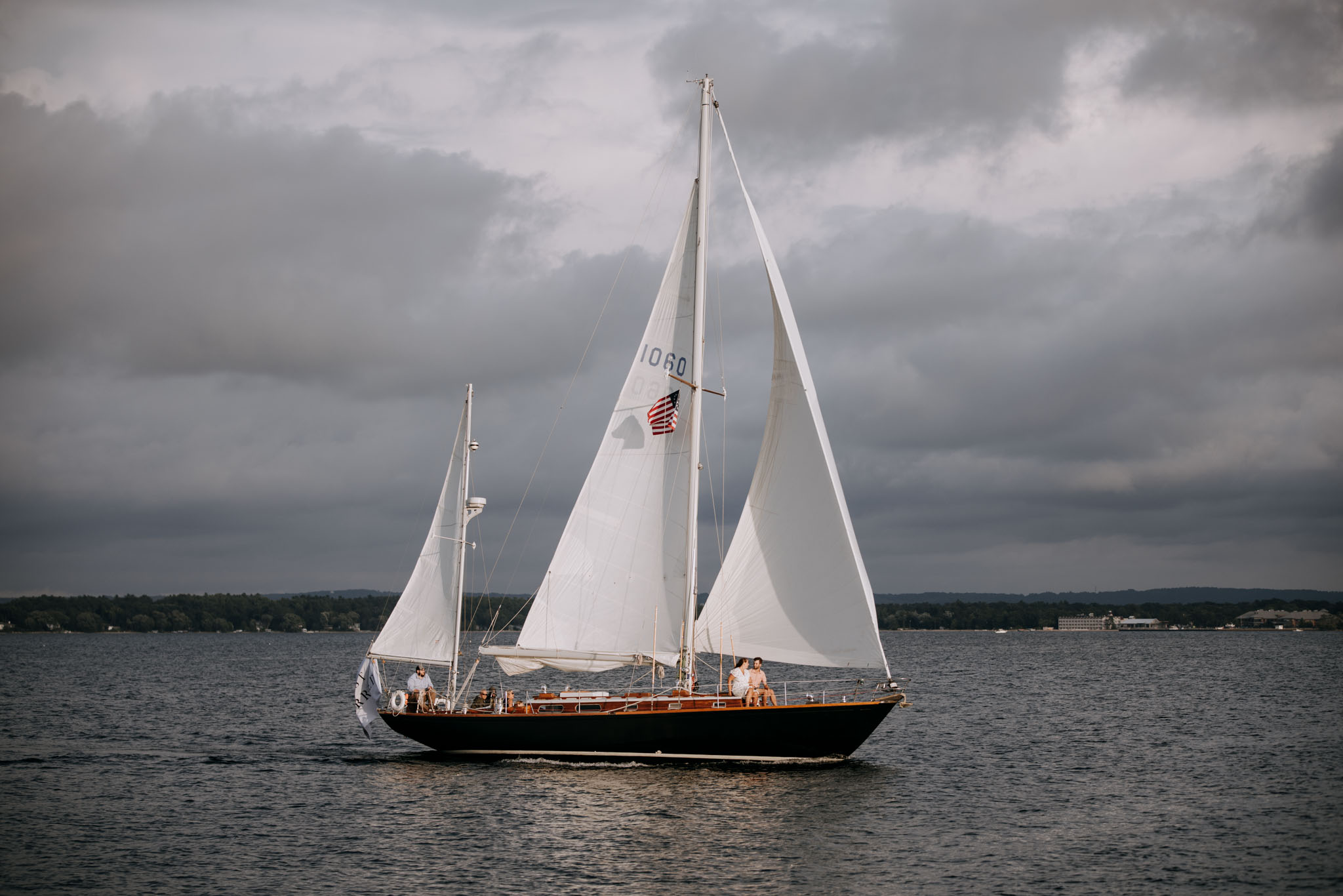Romantic Sailboat Elopement in Traverse City on the Classic Yacht Althea