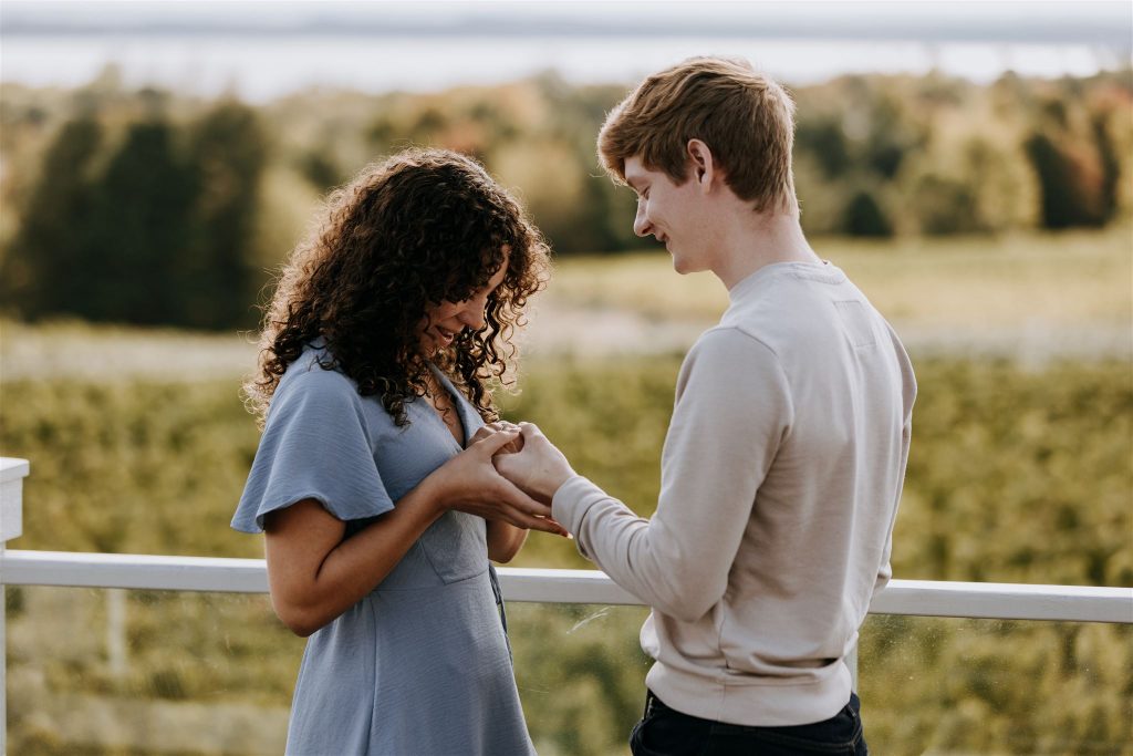 Brys Estate Proposal on the Deck - places to propose in Traverse City