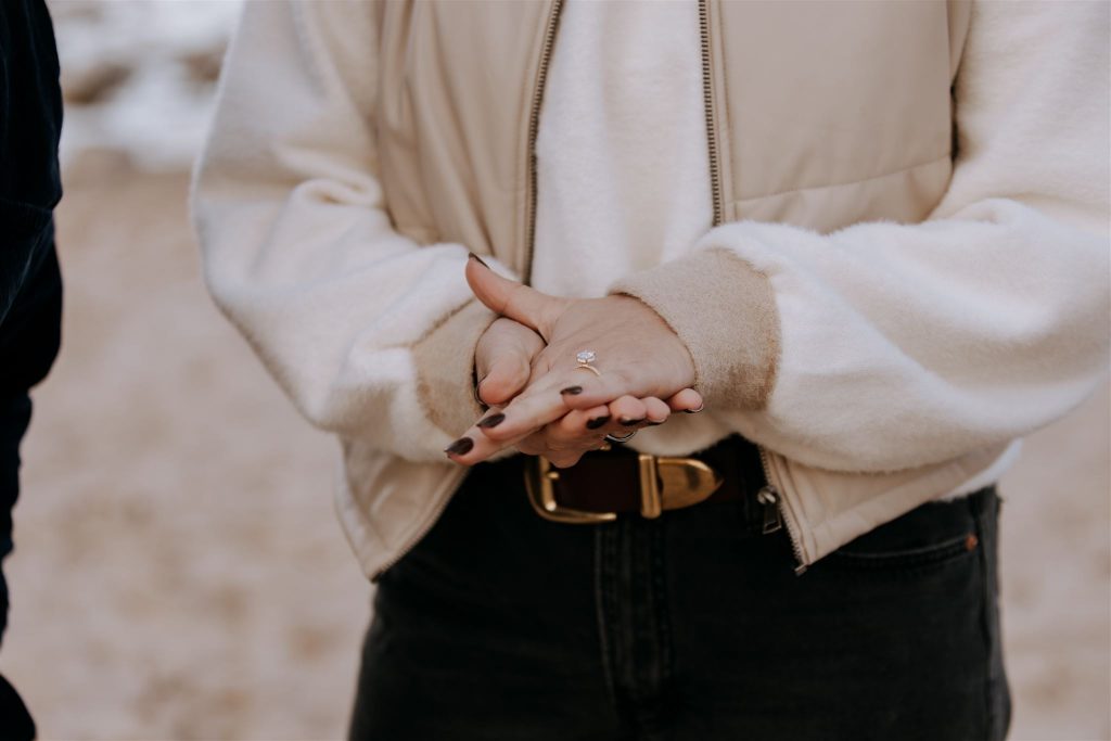 Old Mission Lighthouse Proposal Ring Details shot